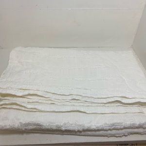 PISCATEXTIL THROW BLANKET IVORY/IVORY MATELASSE MADE PORTUGAL 50”x 70 Cotton